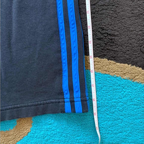 Adidas Black Joggers with 3 Stripe Blue Details - Picture 10 of 10